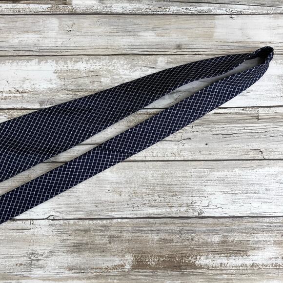 VTG 80s Abercrombie & Fitch Tie Navy Geometric 100% Silk Made in USA 58”x3.75” - Picture 6 of 9